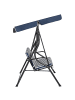 Beliani Gartenschaukel CHAPLIN in Blau/Weiß - (W) 174 x (H) 147 x (L) 118 cm