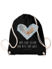 Mr. & Mrs. Panda Jutebeutel Mäuse Herz mit Spruch in Schwarz