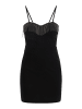 faina Damen Minikleid Mit Perlenketten in Schwarz