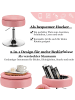 COSTWAY Drehhocker 51-66cm mit Stauraum in Rosa