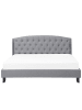 Beliani 2-tlg Doppelbett BORDEAUX in Grau/Schwarz