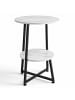 relaxdays Beistelltisch in Weiß/ Schwarz - (H)55 x ø 40 cm