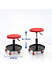 relaxdays Werkstatthocker in Rot  - (H)42-56 x ø38 cm