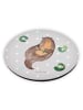 Mr. & Mrs. Panda Rund Magnet Otter Seerose ohne Spruch in Grau Pastell
