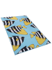 Beliani Kinderteppich FIZME in Blau/Weiß/Schwarz - (W) 80 x (H) 1 x (L) 140 cm