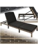 tectake Rattan Sonnenliege, dicke Polsterung, 196 x 66 x 27 cm