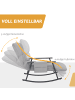 HOMCOM Schaukelstuhl in Grau 60L x 134B x 70H cm