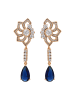 faina Women Earrings in Gold Royal Blue