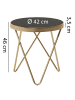 KADIMA DESIGN Beistelltisch | Glas, Metall, 42x46x42cm, Schwarz/Gold, Rund in Gold