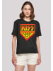 F4NT4STIC Ladies Everyday Tee Kiss Rock Band Army Logo in schwarz
