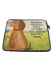 Mr. & Mrs. Panda Laptop Tasche Hund Blume Design mit Spruch in Weiß