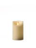 MARELIDA LED Kerze Glow glimmende Flamme Echtwachs D: 7,5cm H: 12,5cm in creme