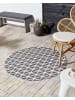 Beliani Outdoorteppich PANAJI in Grau/Weiß - (W) 120 x (L) 120 cm