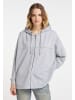 DreiMaster Damen Oversize Zip Hoodie in Grau Melange