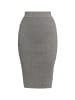 faina Damen Strickrock Mit Strass-Steinen in Grau Melange