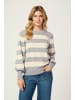 Kaffe Strickpullover KAlizza Regular fit in Grey melange/Turtledove stripe