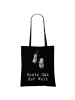 Mr. & Mrs. Panda Jutebeutel Pinguin Beste Omi der Welt mit Spruch in Schwarz