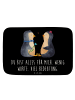 Mr. & Mrs. Panda Badezimmerteppich Pinguin Pärchen mit Spruch in Schwarz