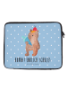 Mr. & Mrs. Panda Laptop Tasche Bär Schultüte mit Spruch in Blau Pastell