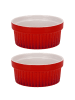 Excellent Houseware Bunte Keramikschalen in Rot, (B) 11 x (H) 5 x (L) 11 cm