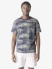 KOROSHI Crew cotton all over t-shirt in blau