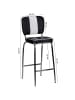 KADIMA DESIGN American Retro Barstuhl: Kunstleder, Chromfuß, 110 kg Belastbarkeit in Schwarz