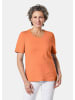 GOLDNER Kurzgröße:  Basic Baumwollshirt mit kurzem Arm in apricot