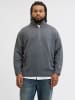 JACK & JONES PLUS Sweatshirt mit halbem Reißverschluss in Dark Grey Melange