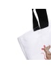 Mr. & Mrs. Panda Shopper Tasche Pinguin Lagerfeuer mit Spruch in Weiß