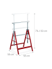 relaxdays 2 x Klappbock in Rot/ Silber - (B)69 x (H)130 x (T)58 cm