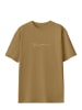 Reichstadt Damen Oversized T-Shirt Brand Stick in Khaki