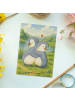 Mr. & Mrs. Panda Postkarte Pinguine Kuscheln Design ohne Spruch in Weiß