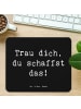 Mr. & Mrs. Panda Mauspad Spruch Angst überwinden mit Spruch in Schwarz