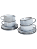 Beliani 4er-Set Tassen und Becher JUNIPER in Blau