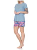 NORMANN Kurzarm Schlafanzug Shorty Pyjama Streifen 125 205 836 in marine