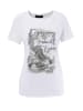 Aniston CASUAL Shirtbluse in weiß-helltaupe-dunkeloliv