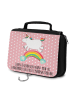 Mr. & Mrs. Panda Make-Up Tasche Einhorn Regenbogen mit Spruch in Rot Pastell