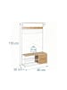 relaxdays Garderobenständer in Natur/ Weiß - (B)80 x (H)176 x (T)30 cm