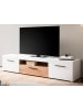 Furn.Design TV-Lowboard weiß matt, Evoke Eiche, TV Unterteil 205 cm, Soft-Close-Funktion