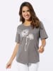 Sieh an! Rundhals-Shirt in grau-weiß-bedruckt