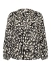 KAFFE curve Kurzarm-Bluse KCjamia Regular fit in Black/Turtledove Graphic