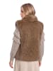 BETTY & CO Kunstfell-Weste mit Stehkragen in Taupe Melange