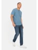 Camel Active Kurzarm Henley aus reiner Baumwolle in Blau