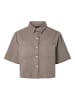 Pieces Kurzarmhemd in Taupe Gray