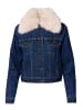 KOROSHI Denim jacket women fur effect lining in blau