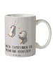 Mr. & Mrs. Panda Tasse Tante Abenteuer mit Spruch in Grau Pastell