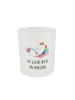 Mr. & Mrs. Panda Glas Teelichthalter Einhorn Wolke 7 mit Spruch in Transparent
