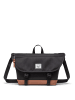 Herschel Cove Messenger - Umhängetasche S 24.5 cm (grid-black) in black/saddle brown