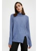 Finn Flare Strickpullover Zopf in light blue