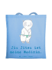 Mr. & Mrs. Panda Jutebeutel Panda Jiu Jitsu mit Spruch in Sky Blue